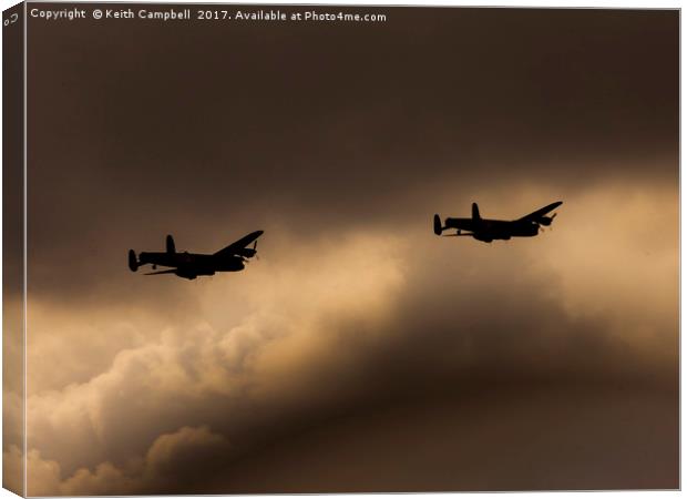 Lancaster Pair at Sunset Canvas Print by Keith Campbell
