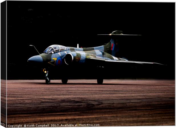 RAF Buccaneer on the Runway Canvas Print by Keith Campbell