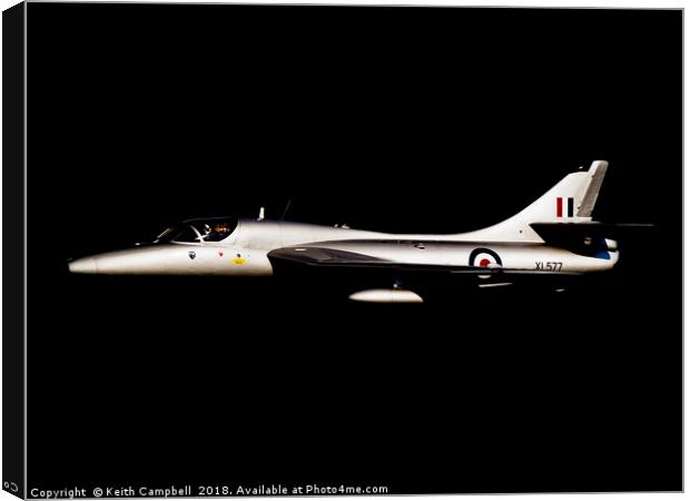 Silver Hawker Hunter XL577 Canvas Print by Keith Campbell