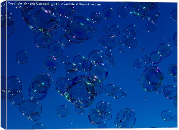 Blue Bubbles Canvas Print by Keith Campbell