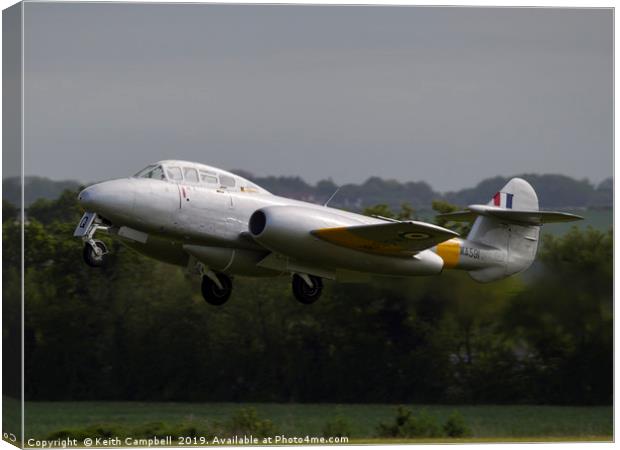 GLoster Meteor landing Canvas Print by Keith Campbell