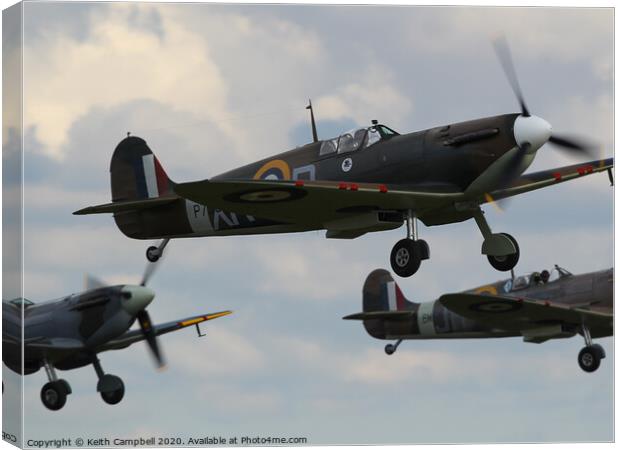 Spitfire Scramble Canvas Print by Keith Campbell