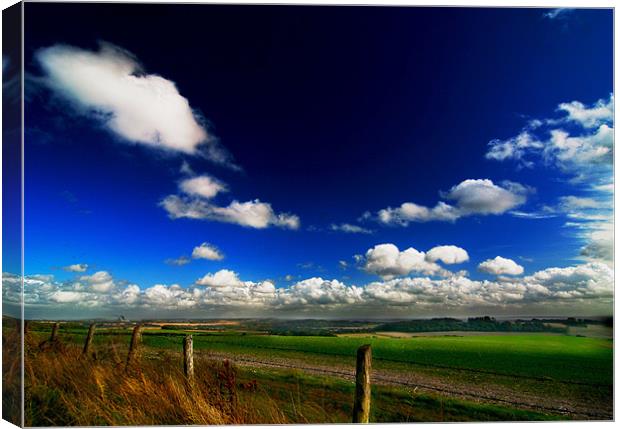 ENGLISH SUMMER FIELDS AND SKY Canvas Print by simon keeping