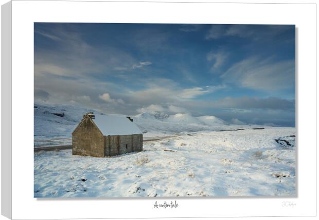 A winters tale.  Old home in the Scottish highlands in winter Canvas Print by JC studios LRPS ARPS