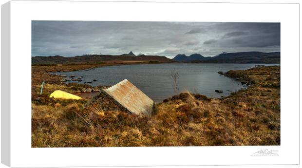 Boat and boathouse Assynt Scotland Canvas Print by JC studios LRPS ARPS