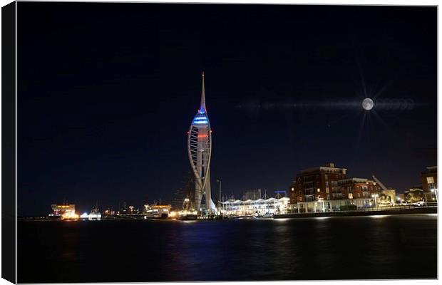  Portsmouth at night. Large Canvas by JCstudios Canvas Print by JC studios LRPS ARPS