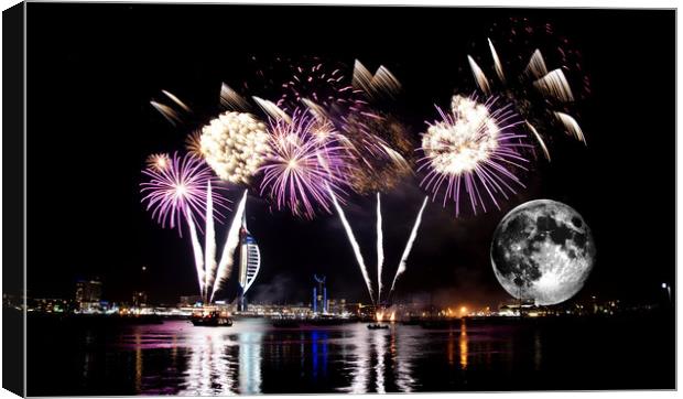 Portsmouth Harbour firework display Canvas Print by JC studios LRPS ARPS
