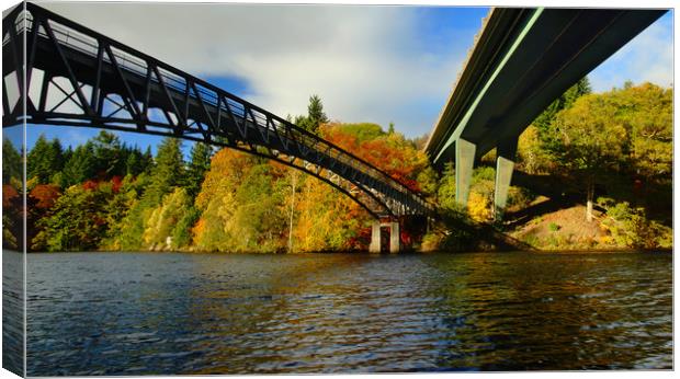 Two bridges in Autumn Canvas Print by JC studios LRPS ARPS