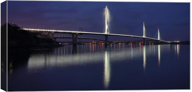 Queensferry Crossing at night Canvas Print by JC studios LRPS ARPS