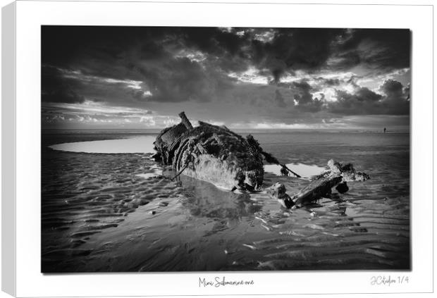Mini Submarine one of two in mono Canvas Print by JC studios LRPS ARPS