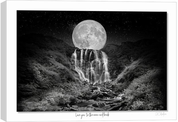 Love you  to the moon and back in monochrome Canvas Print by JC studios LRPS ARPS