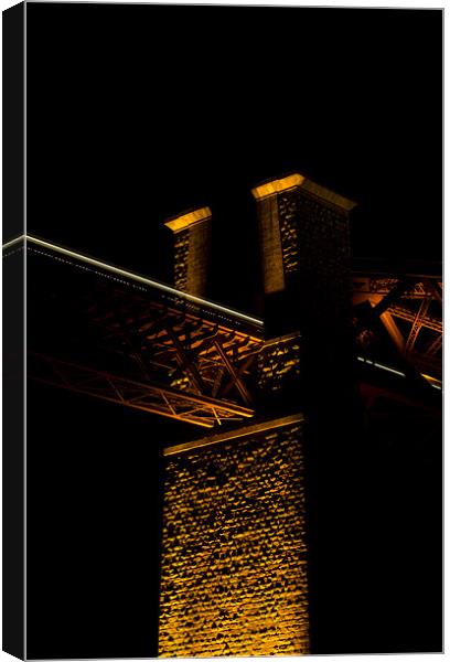 Forth Rail Column with Train Canvas Print by T2 Images