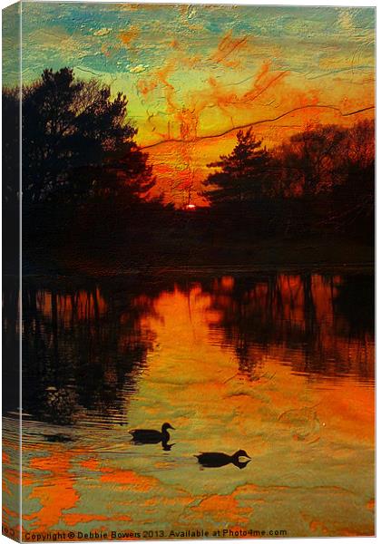 Sunset at Hatchet Pond Canvas Print by Lady Debra Bowers L.R.P.S