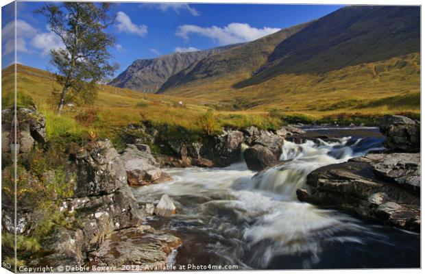 Waterfall at Etive  Canvas Print by Lady Debra Bowers L.R.P.S