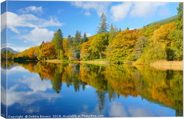 Loch Ard in Autumn Canvas Print by Lady Debra Bowers L.R.P.S