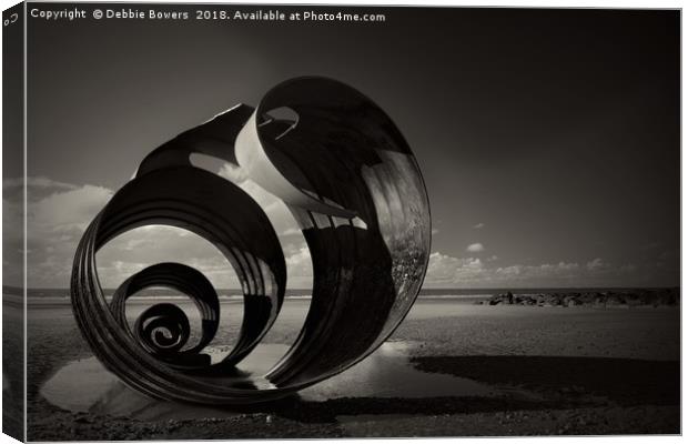 Mary's Shell Black & White  Canvas Print by Lady Debra Bowers L.R.P.S