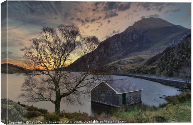 Llyn Ogwen Boathouse Canvas Print by Lady Debra Bowers L.R.P.S