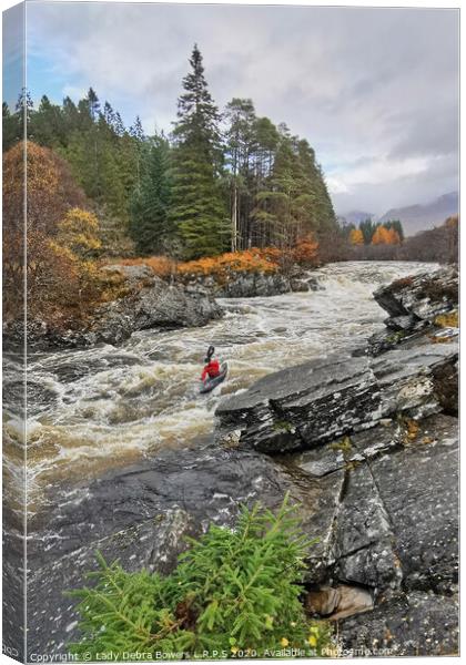 Kayaking the River Orchy  Canvas Print by Lady Debra Bowers L.R.P.S