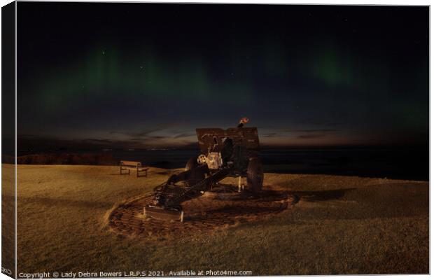 Dunbar Artillery with Aurora  Canvas Print by Lady Debra Bowers L.R.P.S