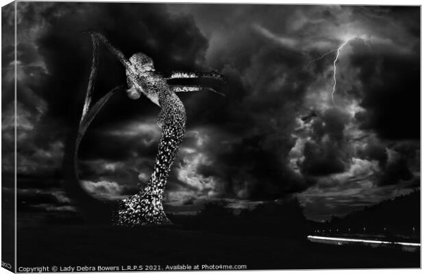 Stormy Arria in Monochrome  Canvas Print by Lady Debra Bowers L.R.P.S