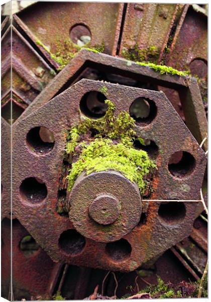 derelict mill wheel brecon beacons Canvas Print by simon powell