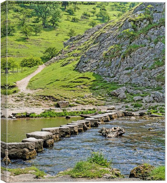  Stepping Stones on river Dove Canvas Print by Jeff Hardwick