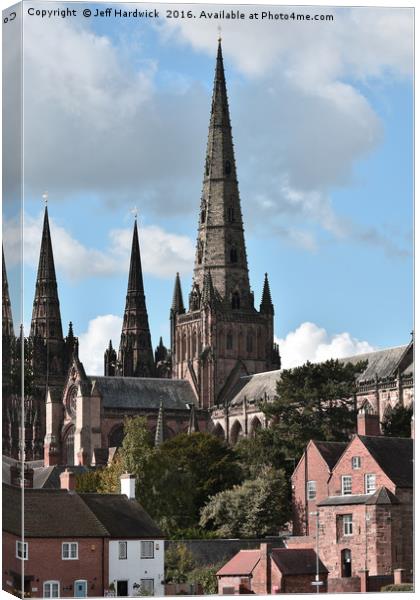 Lichfield Cathedral Canvas Print by Jeff Hardwick