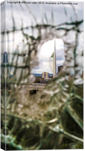 Cracked view Canvas Print by michael rutter