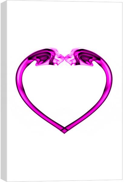 Pink heart on white Canvas Print by Steve Purnell