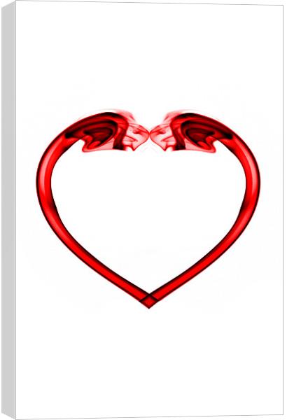 Red heart on white Canvas Print by Steve Purnell
