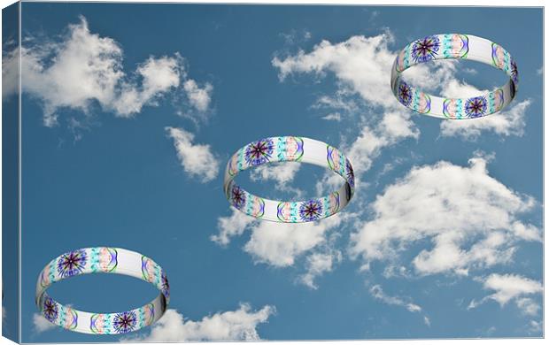 Smoke Rings In The Sky 2 Canvas Print by Steve Purnell