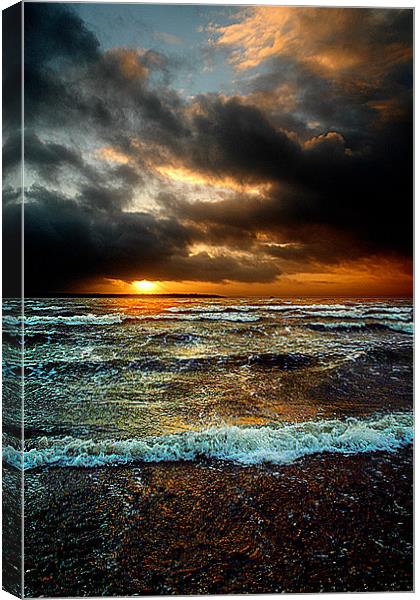 Sunset at Lee on the Solent Canvas Print by Rod Scott