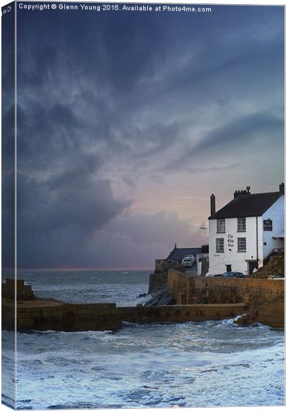  Storm over PorthLeven Canvas Print by Carol Young