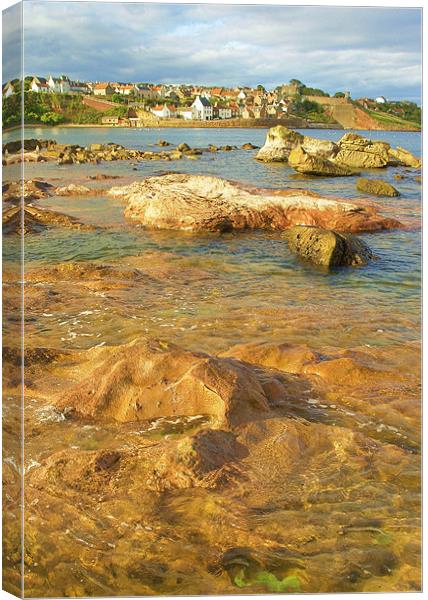 Crail Rocks Canvas Print by Bob Legg