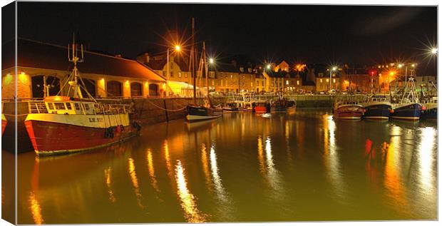 Pittenweem Harbour Lights Canvas Print by Bob Legg