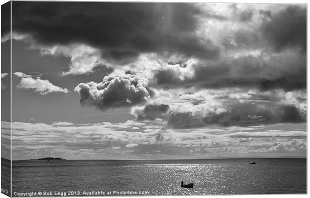 Small Boat Big Sky Canvas Print by Bob Legg