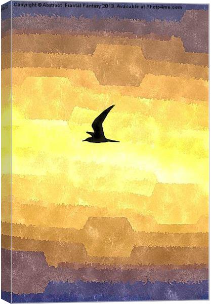 Abstract Seagull Flight Canvas Print by Abstract  Fractal Fantasy