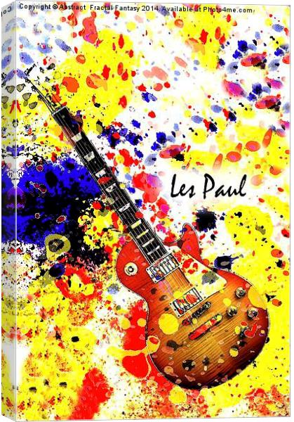 Les Paul Retro Canvas Print by Abstract  Fractal Fantasy