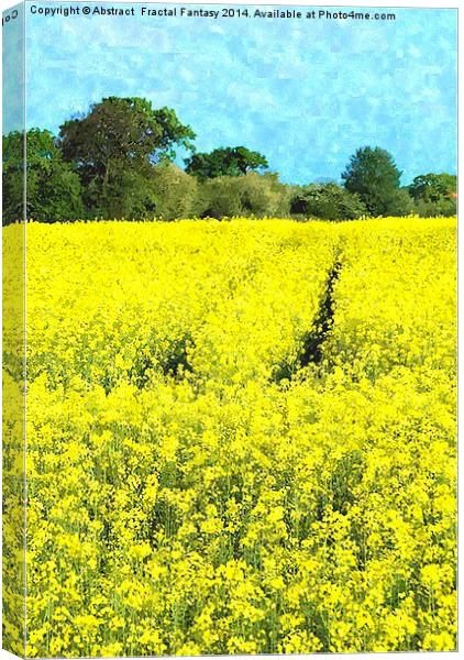 Rape Seed Field watercolour Canvas Print by Abstract  Fractal Fantasy
