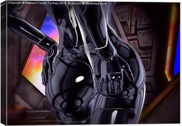  Hold on tight for warp speed sexy sci-fi girl Canvas Print by Abstract  Fractal Fantasy