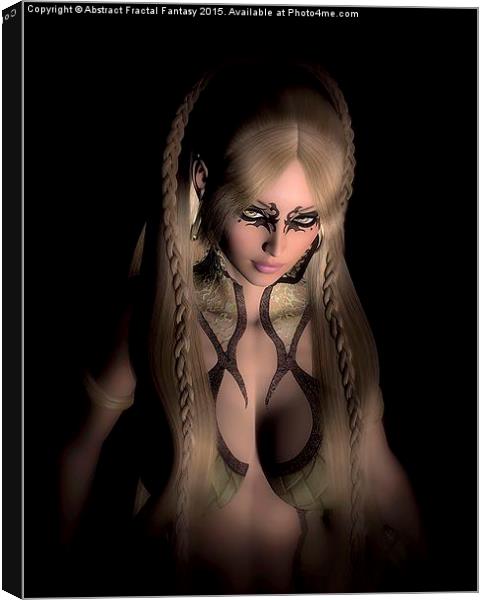  Shadow Play - Medieval girl Portrait Canvas Print by Abstract  Fractal Fantasy