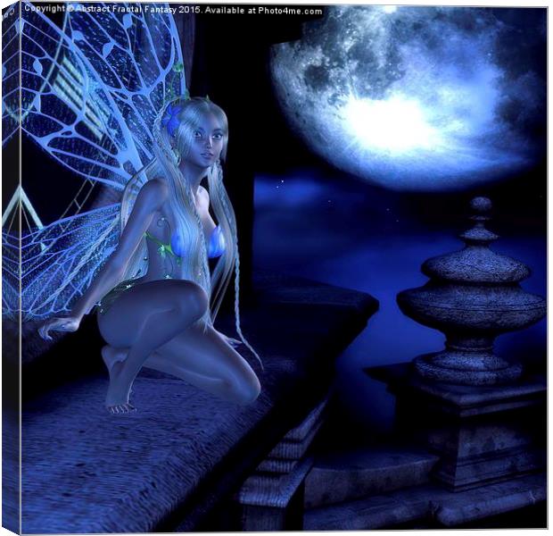  Night Flight Fantasy fairy Girl Canvas Print by Abstract  Fractal Fantasy