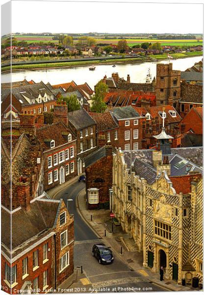 Historic Kings Lynn Rooftop View Canvas Print by Jackie Forrest