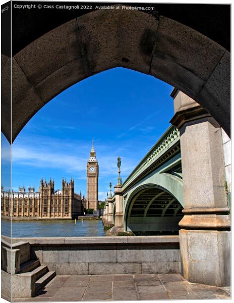 Westminster Bridge and the Houses of Parliament Canvas Print by Cass Castagnoli