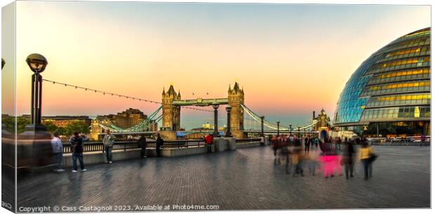 Evening at Tower Bridge - London Canvas Print by Cass Castagnoli