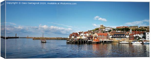 Whitby Harbour Summer Canvas Print by Cass Castagnoli