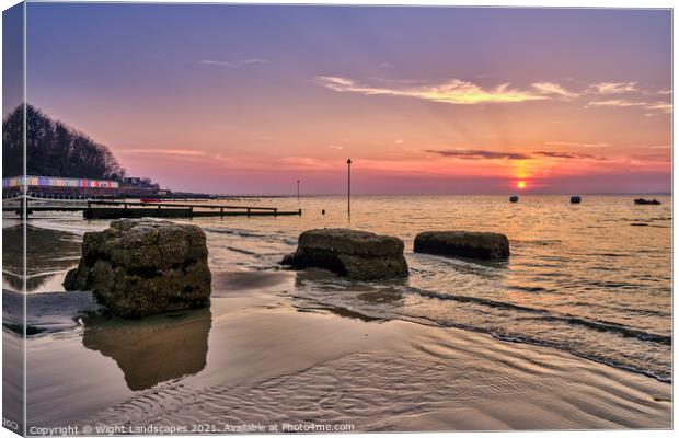 Colwell Bay Isle Of Wight Canvas Print by Wight Landscapes