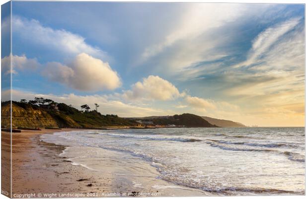 Colwell Bay Beach Isle Of Wight Canvas Print by Wight Landscapes
