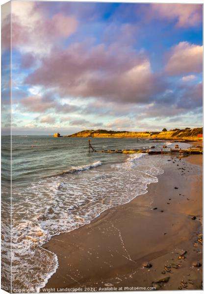 Colwell Bay Beach Isle Of Wight Canvas Print by Wight Landscapes