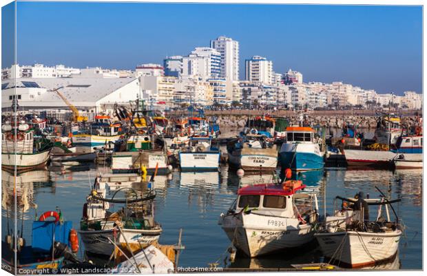 Porto de Pesca Quarteira Algarve Portugal Canvas Print by Wight Landscapes